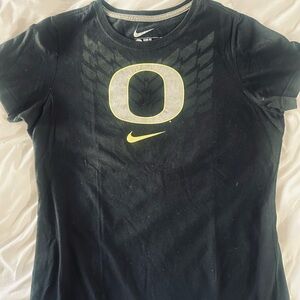 Oregon Ducks Nike Slim Fit Black Tee with Yellow Accents